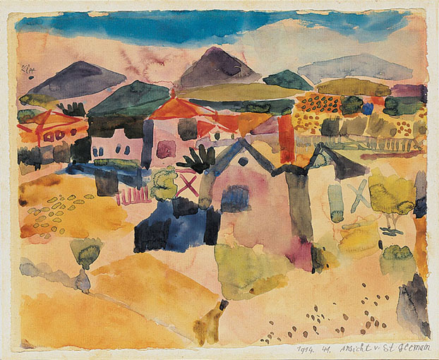 Vista de Saint-Germain, de Paul Klee — analizado con ArtDecode: campos de color, técnica y composición