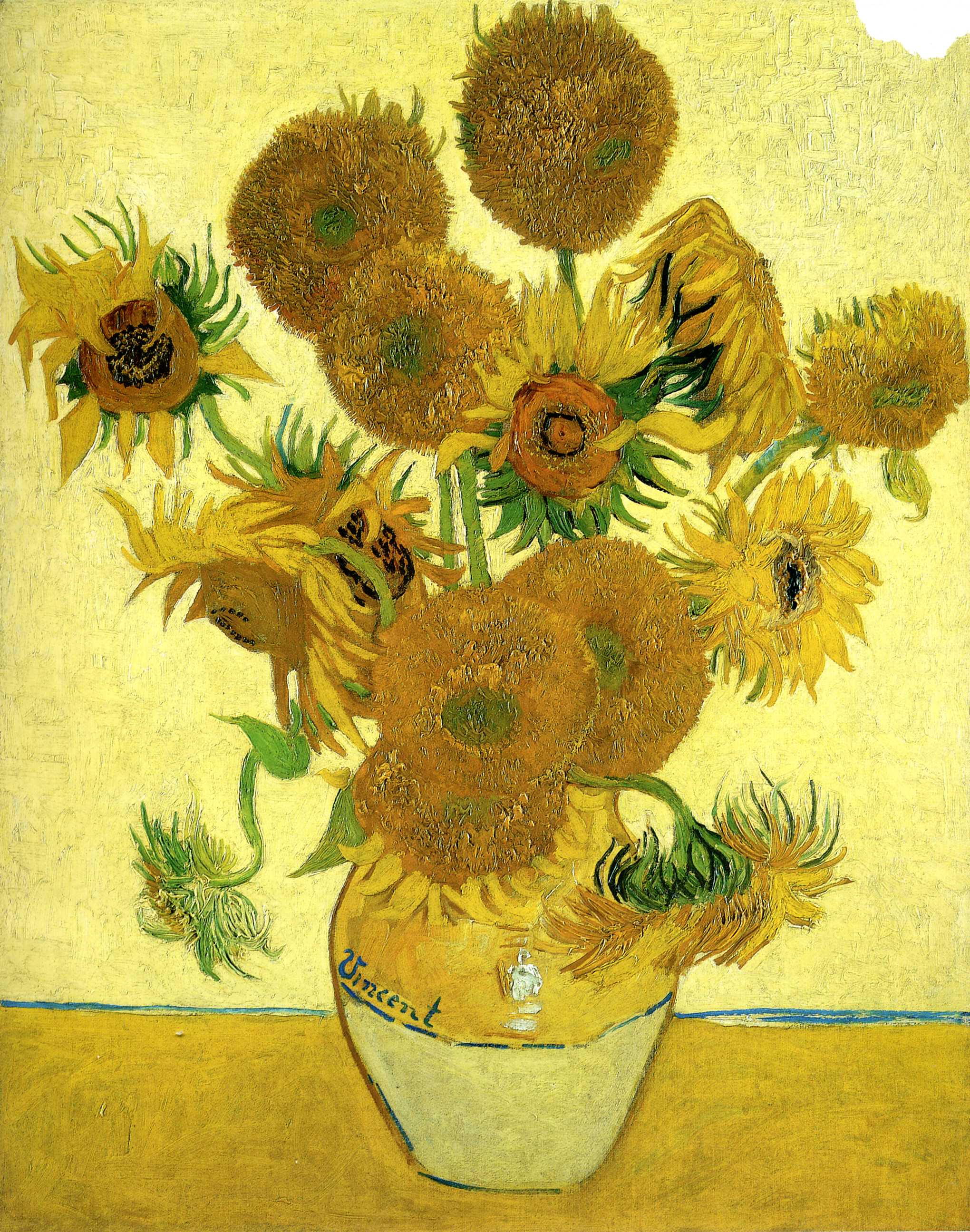 Vincent van Gogh - Sonnenblumen: Post-Impressionismus Gemälde mit Impasto-Technik