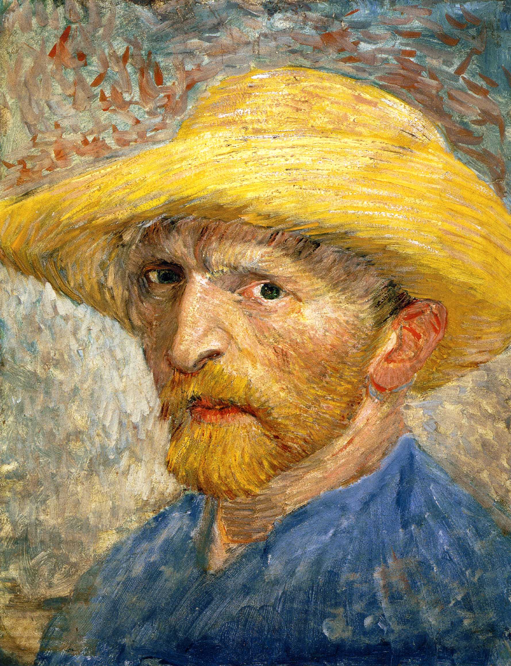 Autorretrato con sombrero de paja, de Vincent van Gogh, óleo sobre lienzo, analizado con la IA de ArtDecode